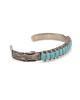 Zuni Ernest & Vivnita Bewanika Sterling Silver Turquoise Inlay Cuff Bracelet